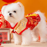 Maxbell New Year Dog Costume Cute Tassel Warm Pet Winter Coat for Puppy Teddy Bichon