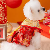 Maxbell New Year Dog Costume Cute Tassel Warm Pet Winter Coat for Puppy Teddy Bichon