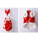 Maxbell Tang Costume with A Scarf Dogs Cheongsam for Celebration Pet Gifts S Code