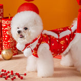 Maxbell Tang Costume with A Scarf Dogs Cheongsam for Celebration Pet Gifts S Code