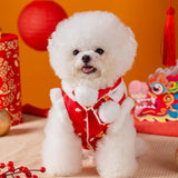 Maxbell Tang Costume with A Scarf Dogs Cheongsam for Celebration Pet Gifts S Code