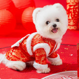 Maxbell Pet Clothes for Chinese Spring Festival 0.5-1.5kg Tang Suit Small Dog