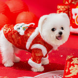 Maxbell Pet Clothes for Chinese Spring Festival 0.5-1.5kg Tang Suit Small Dog
