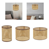 Maxbell Woven Lamp Shade Ceiling Light Cover E27 Light Accessories for Home Bar Cafe 140mmx200mm
