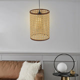 Maxbell Woven Lamp Shade Ceiling Light Cover E27 Light Accessories for Home Bar Cafe 140mmx200mm