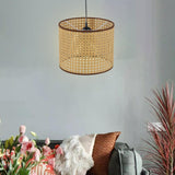 Maxbell Woven Lamp Shade Ceiling Light Cover E27 Light Accessories for Home Bar Cafe 250mmx200mm