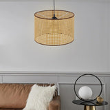 Maxbell Woven Lamp Shade Ceiling Light Cover E27 Light Accessories for Home Bar Cafe 350mmx260mm