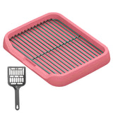Maxbell Dog Toilet Keep Paws and Floors Clean Removable Mesh Grids Indoor Potty Tray Pink
