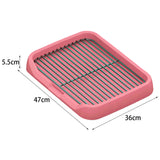 Maxbell Dog Toilet Keep Paws and Floors Clean Removable Mesh Grids Indoor Potty Tray Pink