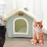 Maxbell Cat Bed Snooze Removable Sleeping Kennel Cat House for Kitten Dog Puppy Light Green