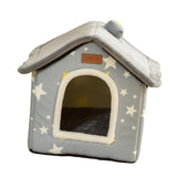 Maxbell Cat Bed Snooze Removable Sleeping Kennel Cat House for Kitten Dog Puppy Gray