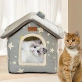 Maxbell Cat Bed Snooze Removable Sleeping Kennel Cat House for Kitten Dog Puppy Gray