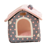 Maxbell Cat Bed Snooze Removable Sleeping Kennel Cat House for Kitten Dog Puppy Pink Dots