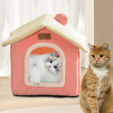 Maxbell Cat Bed Snooze Removable Sleeping Kennel Cat House for Kitten Dog Puppy Pink