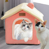 Maxbell Cat Bed Snooze Removable Sleeping Kennel Cat House for Kitten Dog Puppy Pink