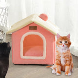 Maxbell Cat Bed Snooze Removable Sleeping Kennel Cat House for Kitten Dog Puppy Pink