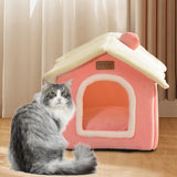 Maxbell Cat Bed Snooze Removable Sleeping Kennel Cat House for Kitten Dog Puppy Pink