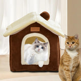 Maxbell Cat Bed Snooze Removable Sleeping Kennel Cat House for Kitten Dog Puppy Coffee