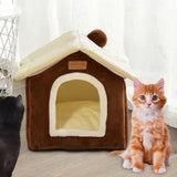 Maxbell Cat Bed Snooze Removable Sleeping Kennel Cat House for Kitten Dog Puppy Coffee