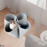 Maxbell Cat Tunnel Mat Cat House for Indoor Cats for Small Animals Puppy Rabbit Gray