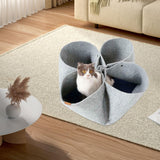 Maxbell Cat Tunnel Mat Cat House for Indoor Cats for Small Animals Puppy Rabbit Gray