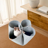 Maxbell Cat Tunnel Mat Cat House for Indoor Cats for Small Animals Puppy Rabbit Gray