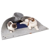 Maxbell Cat Tunnel Mat Cat House for Indoor Cats for Small Animals Puppy Rabbit Gray