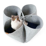 Maxbell Cat Tunnel Mat Cat House for Indoor Cats for Small Animals Puppy Rabbit Gray