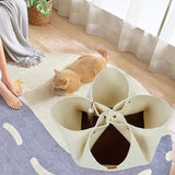 Maxbell Cat Tunnel Mat Cat House for Indoor Cats for Small Animals Puppy Rabbit White