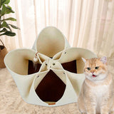 Maxbell Cat Tunnel Mat Cat House for Indoor Cats for Small Animals Puppy Rabbit White
