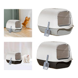 Maxbell Fully Covered Cat Litter Boxes Detachable for Small Animals Kitten Potty Pan Gray