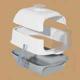 Maxbell Fully Covered Cat Litter Boxes Detachable for Small Animals Kitten Potty Pan Gray