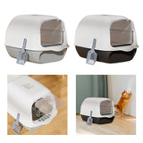 Maxbell Fully Covered Cat Litter Boxes Detachable for Small Animals Kitten Potty Pan Gray