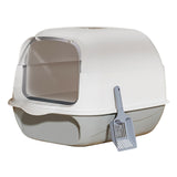 Maxbell Fully Covered Cat Litter Boxes Detachable for Small Animals Kitten Potty Pan Gray