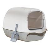 Maxbell Fully Covered Cat Litter Boxes Detachable for Small Animals Kitten Potty Pan Gray