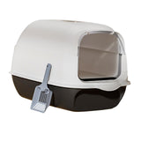 Maxbell Fully Covered Cat Litter Boxes Detachable for Small Animals Kitten Potty Pan Black