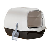 Maxbell Fully Covered Cat Litter Boxes Detachable for Small Animals Kitten Potty Pan Black