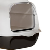 Maxbell Fully Covered Cat Litter Boxes Detachable for Small Animals Kitten Potty Pan Black