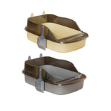 Maxbell Open Top Pet Litter Tray Cat Sand Box High Sided High Sided Cat Litter Boxes Gray