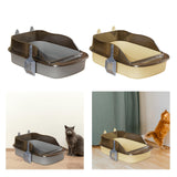 Maxbell Open Top Pet Litter Tray Cat Sand Box High Sided High Sided Cat Litter Boxes Gray