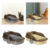 Maxbell Open Top Pet Litter Tray Cat Sand Box High Sided High Sided Cat Litter Boxes Gray