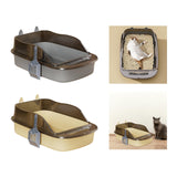 Maxbell Open Top Pet Litter Tray Cat Sand Box High Sided High Sided Cat Litter Boxes Gray