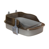 Maxbell Open Top Pet Litter Tray Cat Sand Box High Sided High Sided Cat Litter Boxes Gray