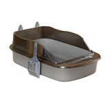Maxbell Open Top Pet Litter Tray Cat Sand Box High Sided High Sided Cat Litter Boxes Gray