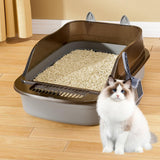 Maxbell Open Top Pet Litter Tray Cat Sand Box High Sided High Sided Cat Litter Boxes Gray
