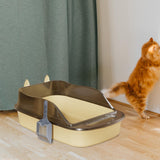 Maxbell Open Top Pet Litter Tray Cat Sand Box High Sided High Sided Cat Litter Boxes Yellow