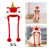 Maxbell Pet Costume Hat Cute Dance Lion Dog Headwear for Theme Party Costume Holiday S