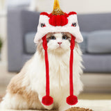 Maxbell Pet Costume Hat Cute Dance Lion Dog Headwear for Theme Party Costume Holiday S