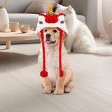 Maxbell Pet Costume Hat Cute Dance Lion Dog Headwear for Theme Party Costume Holiday S