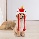 Maxbell Pet Costume Hat Cute Dance Lion Dog Headwear for Theme Party Costume Holiday S